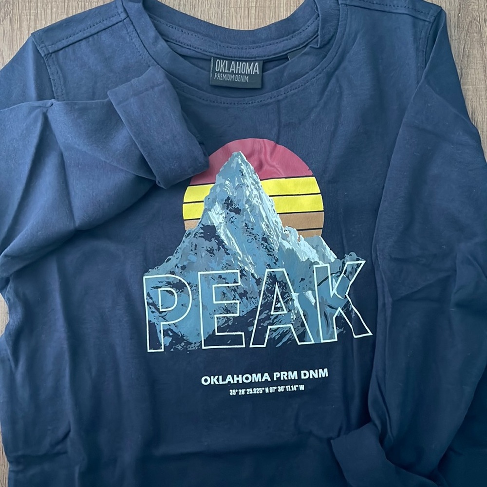 Blue kids Oklahoma top size